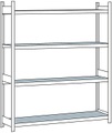 Weitspannregal, mit Stahlboden, Höhe 2500 mm Spannweite 2500 mm Grundregal, Tiefe 500 mm