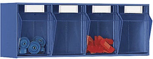 Klappkasten-System Gehäuse-HxBxT 207 x 600 x 168 mm 4 Kästen, blau