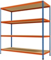 Großfach-Schwerlastregal Höhe 2438 mm, Gesamttiefe 926 mm Breite 2450 mm