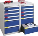 Schubladenschrank Breite 1000 mm, 12 Schubladen lichtgrau