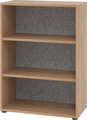 ANNY-AC - Regal mit Akustik-Rückwand HxBxT 1100 x 800 x 400 mm, 2 Fachböden Nussbaum-Dekor