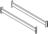Schwerlastregal-Auflagetraversen, Paar Längstraversen ohne Stufen Länge 2200 mm, Fachlast 1900 kg, grün RAL 6011