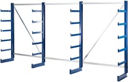 EUROKRAFT, EUROKRAFT Kragarmregal mit identischer Kragarm-Länge Regallänge 4050 mm einseitig, enzianblau