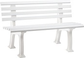 Parkbank aus Kunststoff mit 9 Leisten Breite 1200 mm, weiß