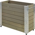 Pflanzkasten mit Rollen HxBxT 950 x 1200 x 500 mm graubraun