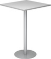 Stehtisch, LxB 800 x 800 mm 1116 mm hoch, Gestell silber Platte lichtgrau