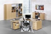 FINO - Schreibtisch mit C-Fußgestell höhenverstellbar 680 - 760 mm, BxT 1800 x 800 mm weiß