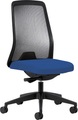 interstuhl Operator-Drehstuhl EVERY, Netz-Rückenlehne schwarz Gestell schwarz, mit weichen Rollen enzianblau, Sitztiefe 410 - 470 mm