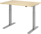 UPLINER-K - Schreibtisch, elektrisch höhenverstellbar 700 - 1200 mm, BxT 1200 x 800 mm Platte Eiche-Dekor