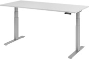 undefined, UPLINER-K - Schreibtisch, elektrisch höhenverstellbar 640 - 1290 mm, BxT 1800 x 800 mm Platte lichtgrau