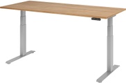 undefined, UPLINER-K - Schreibtisch, elektrisch höhenverstellbar 640 - 1290 mm, BxT 1800 x 800 mm Platte Nussbaum-Dekor