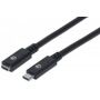 Manhattan USB 3.1 (Gen 2) Anschlusskabel [1x USB 3.1 Stecker C - 1x USB-C™ Buchse] 0.5 m Schwarz