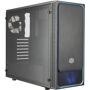 Cooler Master, Midi-Tower PC-Gehäuse Cooler Master Masterbox E500L Win Schwarz, Blau 1 vorinstallierter Lüfter, Seitenfenster,