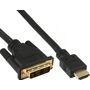 InLine 17661P - HDMI-DVI Kabel, vergoldete Kontakte, HDMI Stecker auf DVI 18+1 Stecker, 1m