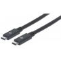 Manhattan USB 3.1 (Gen 1) Anschlusskabel [1x USB 3.0 Stecker C - 1x USB 3.0 Stecker C] 2 m Schwarz