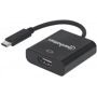 Manhattan USB / HDMI Adapter [1x USB 3.1 Stecker C - 1x HDMI-Buchse] Schwarz Farbcodiert, Flexibel, Folienschirm,