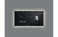 Sigel, Sigel Glas-Magnetboard GL407 artverum® mit LED-Beleuchtung, Design Schiefer-Stone, 91x46 cm