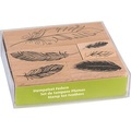 Heyda, HEYDA Stempel-Set Federn 12x10x3cm 204888685 Holz 6-teilig