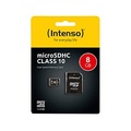 Intenso microSD-Karte, Class 10, mit SD-Adapter, 40 MB/s, 8 GB