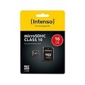Intenso, Intenso microSDHC-Speicherkarte 16 GB Class 10 inkl. SD-Adapter