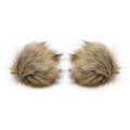 buttinette Fellimitat-Bommel, beige, Grösse: 12 cm Ø