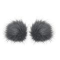 buttinette Fellimitat-Bommel, grau, Grösse: 9 cm Ø