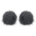buttinette Fellimitat-Bommel, grau, Grösse: 12 cm Ø