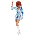 Disco-Minikleid, blau/weiss