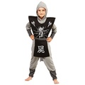 Ninja Kostüm für Kinder, grau/schwarz/weiss