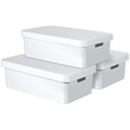 Curver Infinity Aufbewahrungsbox mit Deckel 3 Stk. 30 L Weiß 240671