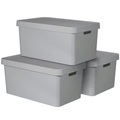 Curver Infinity Aufbewahrungsbox mit Deckel 3 Stk. 45 L Grau 240659