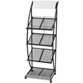 vidaXL, vidaXL Zeitschriftenständer 47 x 40 x 134 cm Schwarz und Weiß A4