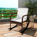 Diverse Hardware, Gartenstuhl Schaukelstuhl Poly Rattan Braun