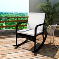 Diverse Hardware, Gartenstuhl Schaukelstuhl Poly Rattan Schwarz