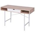 Schreibtisch mit 1 Schublade Eiche und Weiss