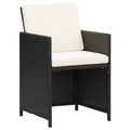 vidaXL, vidaXL Gartenstühle 2 Stk. mit Polstern und Kissen Poly Rattan Schwarz