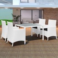 5-tlg. Garten-Essgruppe Poly Rattan Cremeweiss