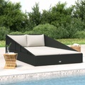 vidaXL Gartenbett Schwarz 201×139 cm Poly Rattan