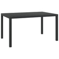 Diverse Hardware, Garten-Esstisch WPC Aluminium 150 x 90 x 74 cm Schwarz