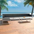 5-tlg. Garten-Lounge-Set Textilene Aluminium Schwarz