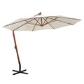 Sonnenschirm Ampelschirm 350 cm Holzmast Weiss