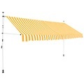 Einziehbare Markise Handbetrieben 350 cm Gelb/Weiss Gestreift