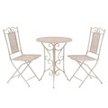 3-tlg. Bistro-Set Stahl Weiss