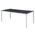 Garten-Esstisch 190 x 90 x 74 cm Schwarz