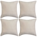 vidaXL, vidaXL Kissenbezüge 4 Stk. 50x50 cm Polyester Wildleder-Optik Beige
