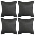 vidaXL, vidaXL Kissenbezüge 4 Stk. 50x50 cm Polyester Wildleder-Optik Anthrazit