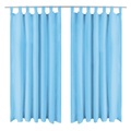 vidaXL, vidaXL Vorhänge Mikro-Satin 2 Stk. mit Schlaufen 140 x 175 cm Türkis