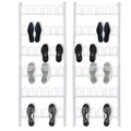 vidaXL Schuhregal für 18 Paar Schuhe 2 Stk. Stahl weiß