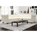 Chesterfield Sofa 5-Sitzer Kunstleder Weiss