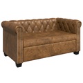 Chesterfield Sofa 2-Sitzer Kunstleder Braun